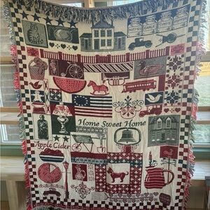 Crown Crafts Kitchen Theme “Home Sweet Home” Woven Tapestry Blanket